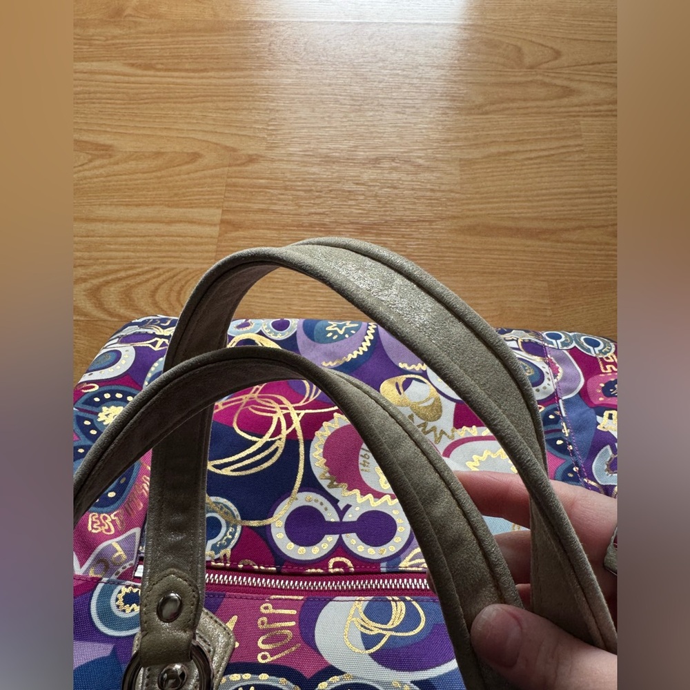 LIMITED EDITION Y2K Coach Poppy Pop C Metallic Graffiti Large Tote Bag Retro - Picture 5 of 9